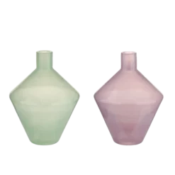 Vaas glas paars groen 17.5x17.5x23cm