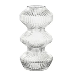 Vaas glas ribbed - h30xd16cm