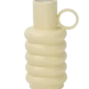 Vaas keramiek geribbeld geel 18 cm