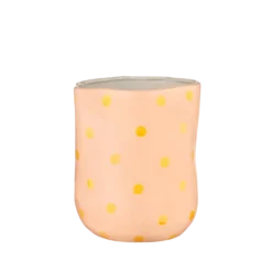 Vaas roze met oranje stippen