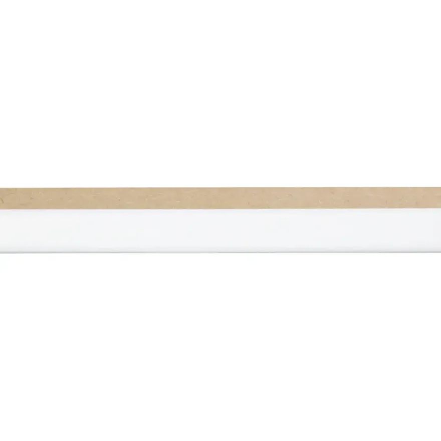 Vensterbanklat rond MDF wit gegrond 25x28 mm lengte 260 cm
