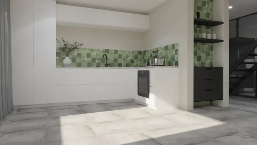 Vloertegel Etna 60 x 60 cm keramiek antraciet 1,416 m²