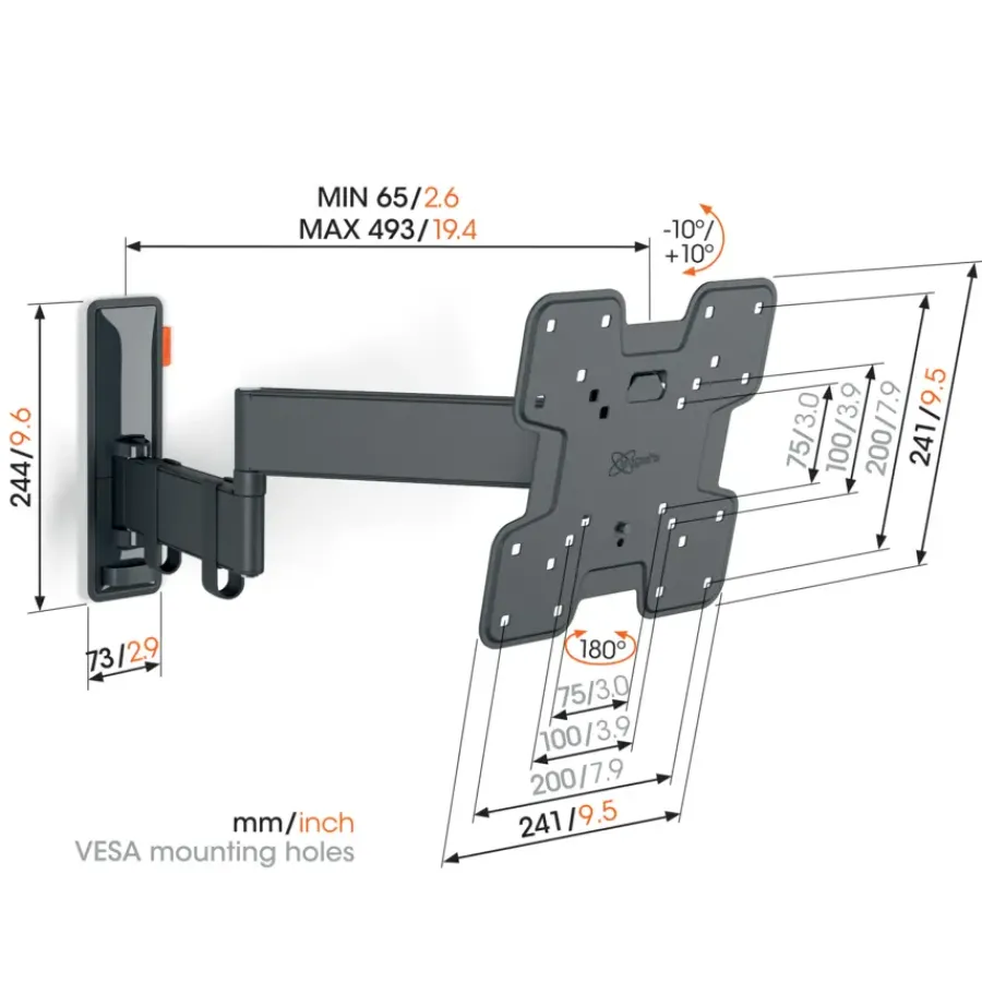 Vogel's TVM 3245 Full-Motion+ S 19 tot 43 inch Clearance