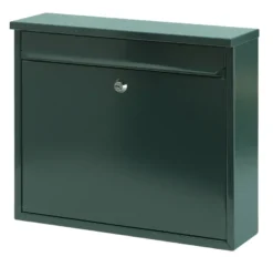 V-part Wandbrievenbus groen staal - 31.5 cm Sale