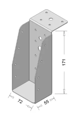 Geen Waelbers balkdrager met lange lip 71 x 171 mm zwart Clearance