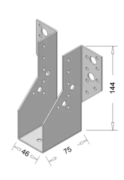 Geen Waelbers balkdrager met lange lip 75 x 175 mm zwart Best