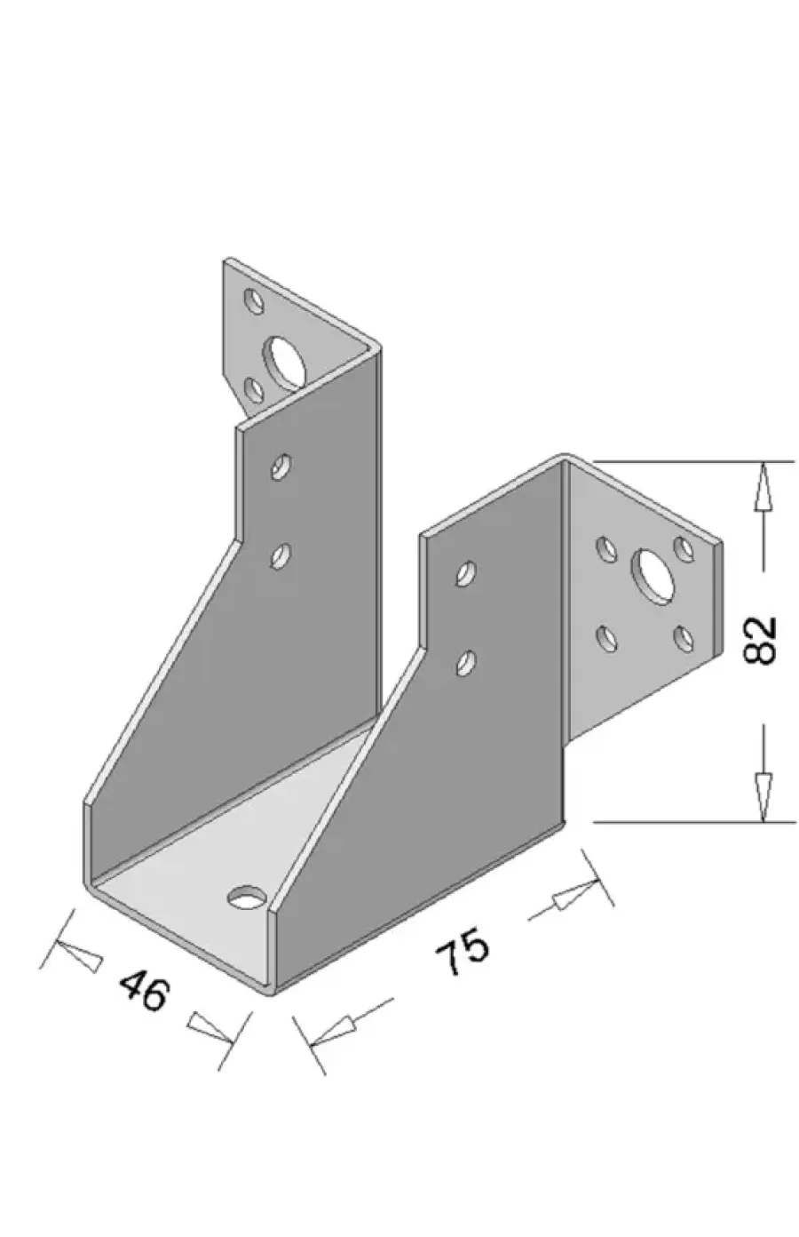 Geen Waelbers raveeldrager zwaar 46 x 82 mm verzinkt