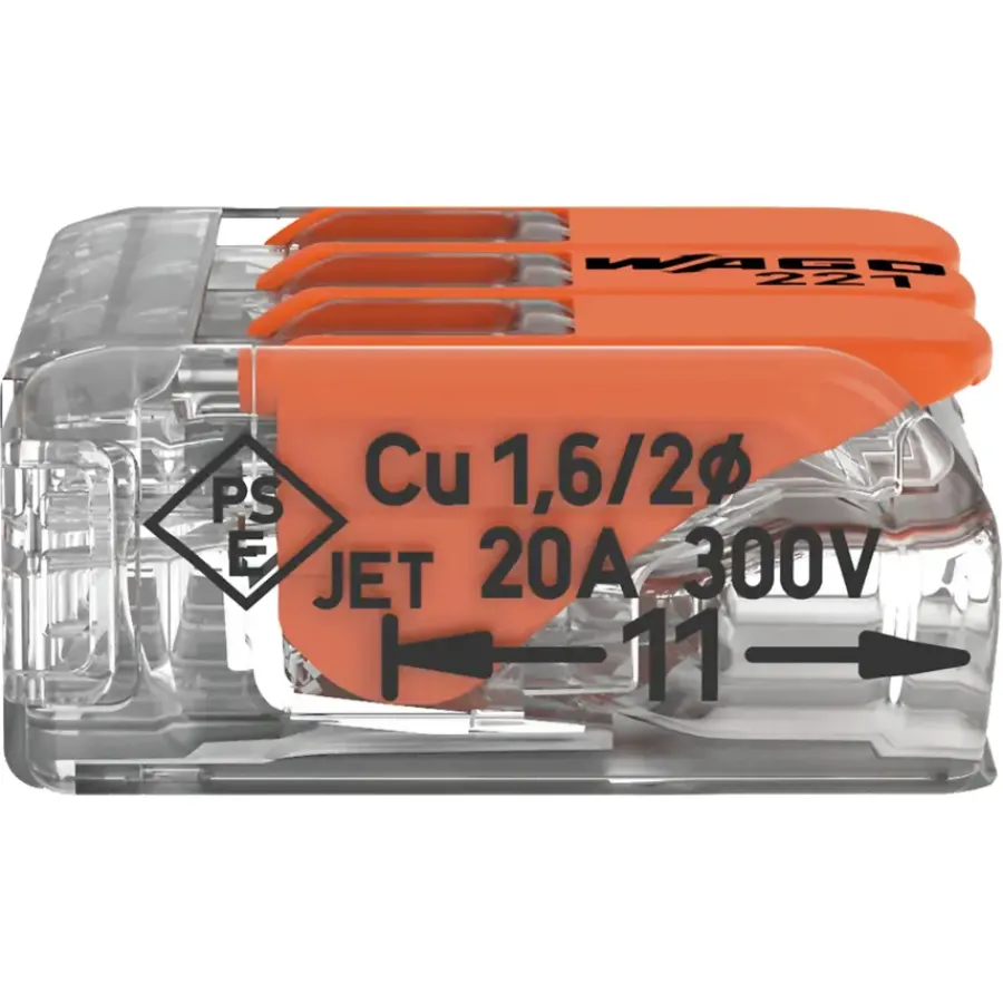 Wago Lasklem 3-voudig 0,14-4mm2 Hersluitbaar 12 stuks Discount