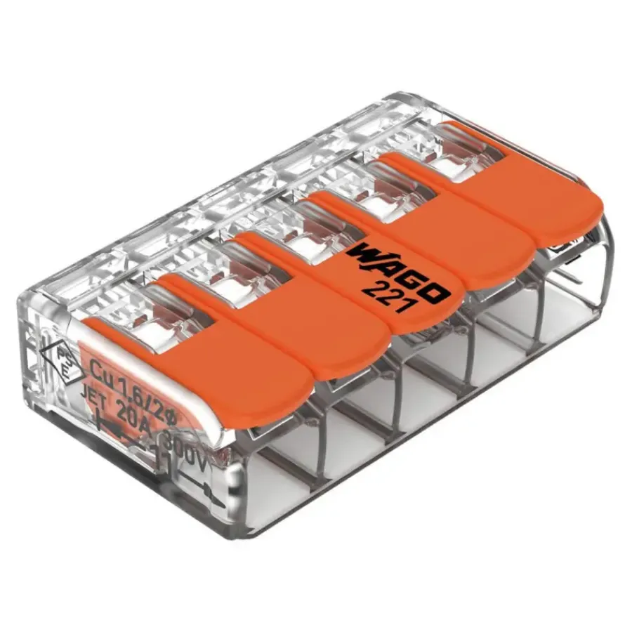 Wago Lasklem 5-voudig 0,14-4mm2 Hersluitbaar 25 stuks Sale