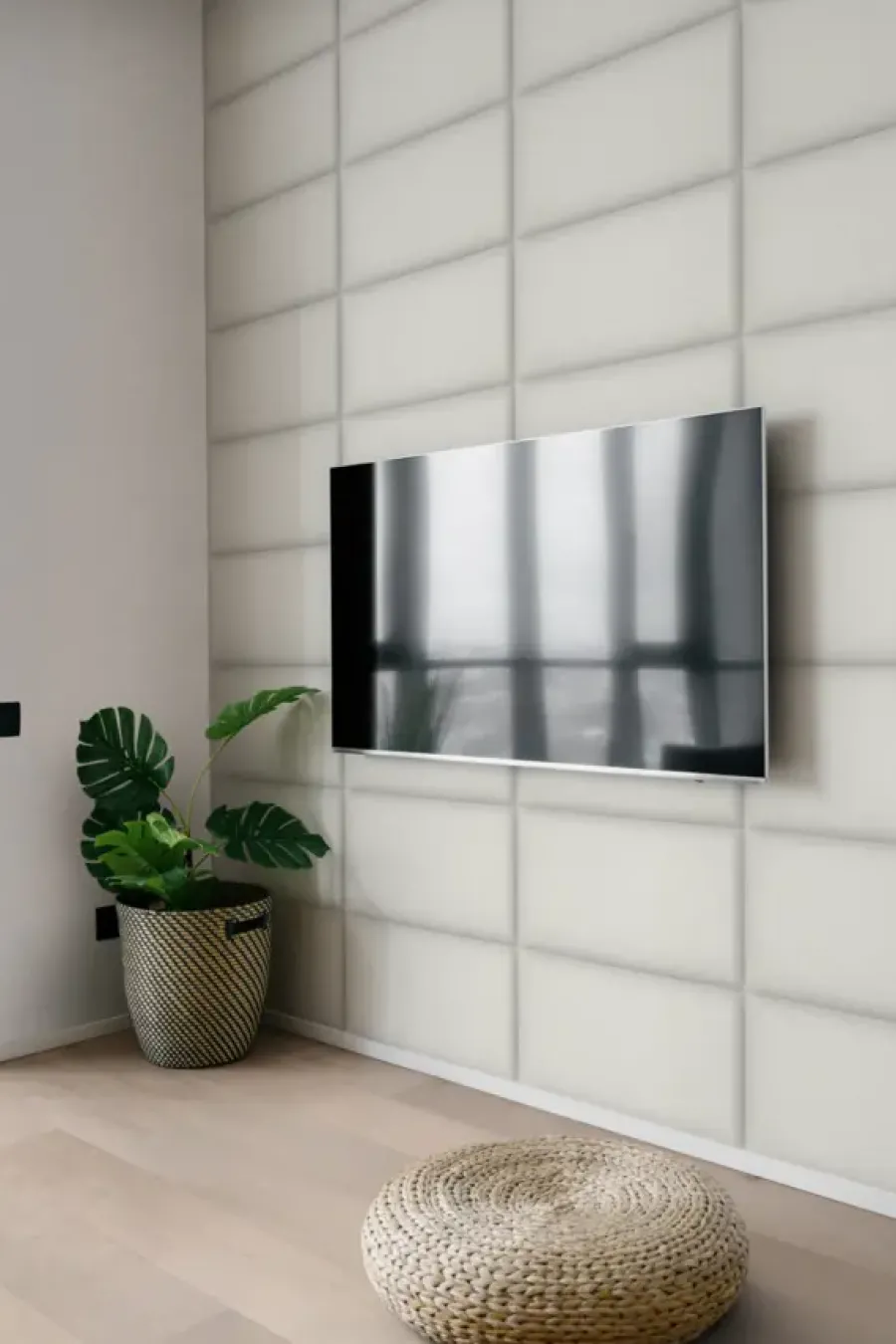 Geen Wandkussen grof geweven crème 60x30 cm Best