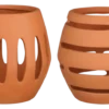 Windlicht terracotta - h18xø19 cm - per stuk