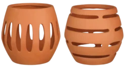 Windlicht terracotta - h18xø19 cm - per stuk