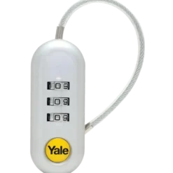 Yale Bagage Hangslot met cijferslot TSA met flexibele kabel wit
