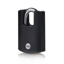 Yale Hangslot messing zware uitvoering 40 mm met zwarte body
