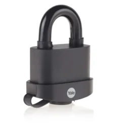 Yale Hangslot messing zware uitvoering 61 mm met zwarte body